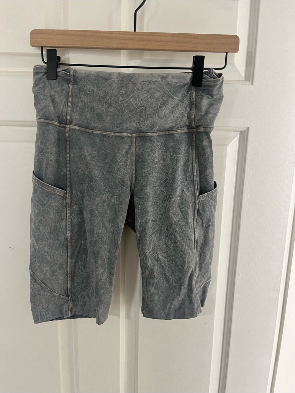lululemon athletica Stone-Wash Gray High-Rise Pocket Bike Shorts